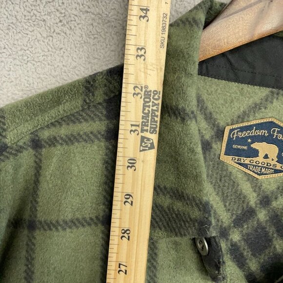 NEW Freedom Foundry Men's  XXL Green Plaid Grizzly Flex Fleece Shirt Stretch - Picture 4 of 10
